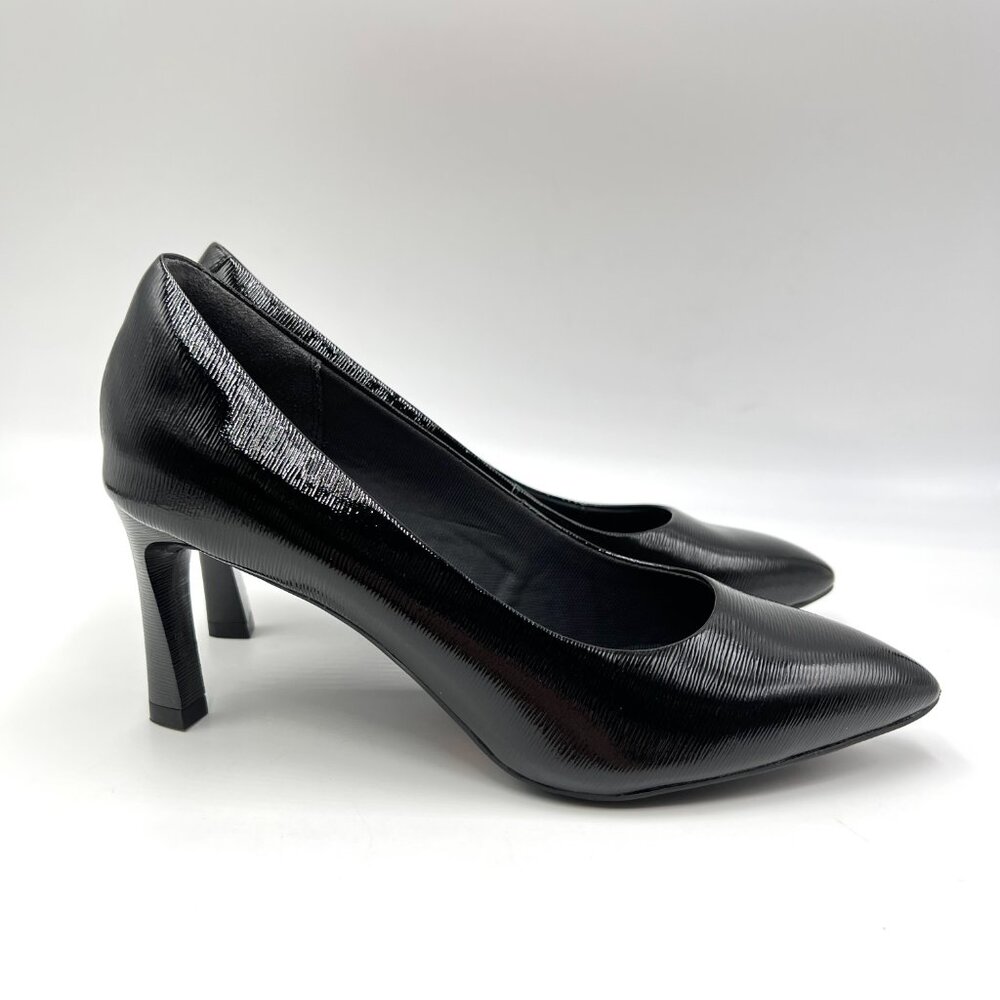 Rockport Womens Size 5.5 Total Motion Sheehan Black Patent Heels Pumps Shoes